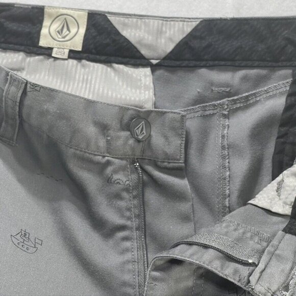 Volcom Mens Gray Cargo Shorts With Nautical Print 29 - Picture 5 of 9